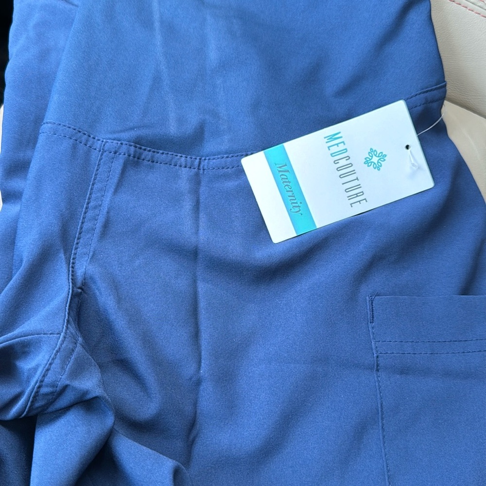 Med Couture Maternity Jogger Pants Scrub Bottoms with 4 Pockets- Small